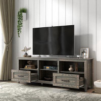 Gracie Oaks 70 Inch Length TV Stand For Living Room And Bedroom, With 2 Drawers And 4 High-Capacity Storage Compartment