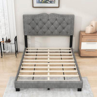 House of Hampton Juliona Upholstered Bed Frame with Tufted Headboard