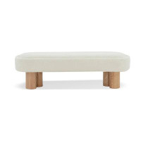 MABOLUS 70.87" White Upholstered Bench