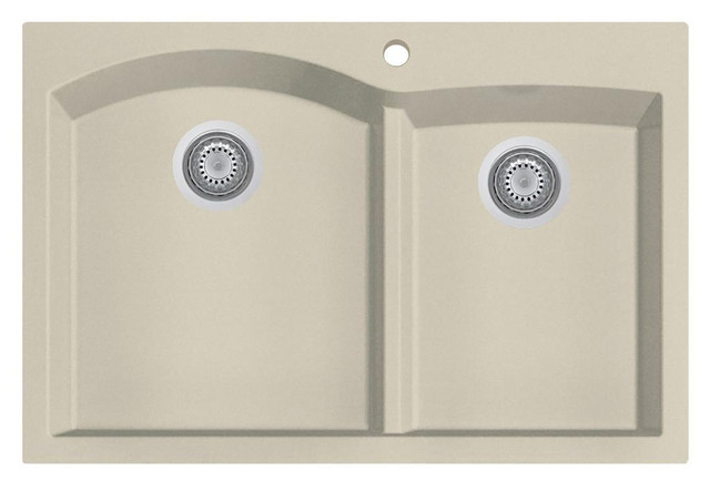 33x22 Double Bowl Drop In - Top Mount Granite Composite Kitchen Sink (70/30) 5 Finishes, Low Profile 36 in Cabinet  ATC in Plumbing, Sinks, Toilets & Showers - Image 2