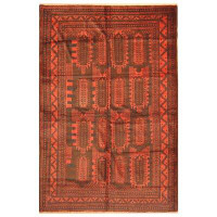Isabelline One-of-a-Kind Prentice Hand-Knotted 6'4 x 9'4 Wool Red Area Rug