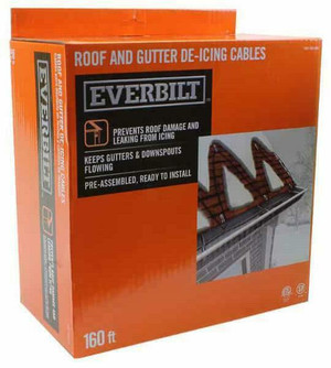 New EVERBILT 160 FOOT ROOF AND GUTTER DE-ICING HEATER CABLE - Prevent Leaky Winter Roofs and Falling Ice!! Canada Preview