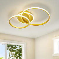 Brayden Studio Bhriclan 3-circles Gold LED Ceiling Flush Mount