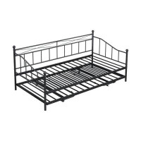 Winston Porter Sleek Metal Daybed With Convenient Pop-up Trundle - Perfect For Guest Rooms