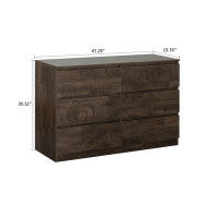 Ivy Bronx Modern design Storage dresser with Three-plus-three drawer design and spacious tabletop