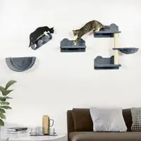 Cat Shelf Set 15.7"  x 10.8"  x 9.3" Grey
