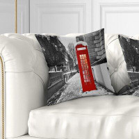 Made in Canada - East Urban Home London Telephone Booth Cityscape Pillow