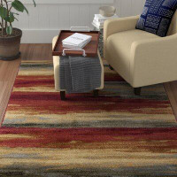 Winston Porter Karcher Abstract Red Area Rug