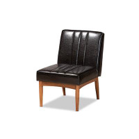 Orren Ellis Lefancy  Daymond Mid-Century  and Walnut Brown Finished Wood Dining Chair