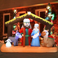 NEW CHRISTMAS NATIVITY SCENE INFLATABLE DECORATION 6.5 FT CX21334