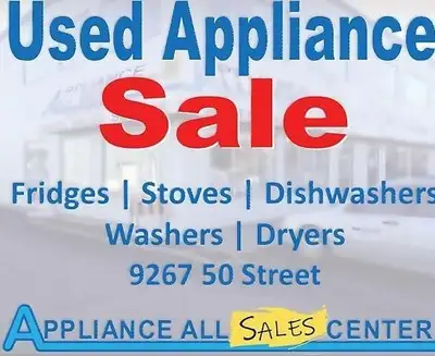This SATURDAY - CLEAROUT on FRIDGES Black / White / Stainless Fully Reconditioned APPLIANCES with Warranty @ 9267 50 St