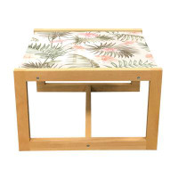 East Urban Home East Urban Home Palm Coffee Table, Vintage Essential Tropic Leaves And Flowers Blossom, Acrylic Glass Ce