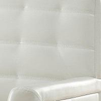 Brayden Studio Crystallee White and Stainless Steel Tufted Accent Chair