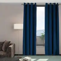 Eider & Ivory™ Velvet Curtains Elegant Interior Room Decoration Large Window Blackout Velvet Drape Curtain Grommet Eyele