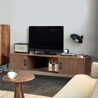 Latitude Run® Industrial Style Reclaimed Wood Media TV Stand With Storage Cabinet For Living Media Room-20" H x 60" W x