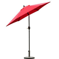 Ivy Bronx Lopato 90'' Market Umbrella with Crank Lift Counter Weights Included