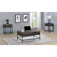 17 Stories 3 Piece Brown Lift Top Coffee And End Table Set