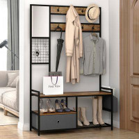 17 Stories Hall Tree 39.37'' Wide With Bench And Shoe Storage