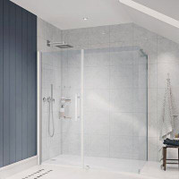 Ove Decors OVE Decors Endless PA0582301 Pasadena, Corner Frameless Pivot Shower Door, 61 To 61 3/4 In. W X 72 In. H, In