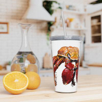 East Urban Home Red Crabs Plastic Tumbler With Straw