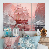 Longshore Tides Pink 0 Iceberg Frozen Wonder - Iceberg Metal Wall Art Prints Set
