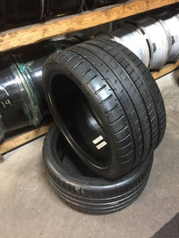 18 inch SET OF 2 (PAIR) USED SUMMER TIRES 255/35R18 94Y MICHELIN PILOT SUPER SPORT TREAD LIFE 99% TAKE OFFS