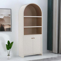 Hokku Designs French vintage bookcase arch China cabinet