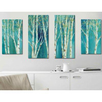 Made in Canada - Winston Porter 'Birch on Blue' Acrylic Painting Print Multi-Piece Image on Canvas