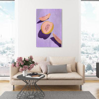 Oliver Gal "Cantaloupe", Colourful Tropical Cantaloupe Modern Pink Canvas Wall Art Print For Kitchen