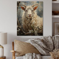 Rosalind Wheeler White White Sheep S Siesta On Wood Print
