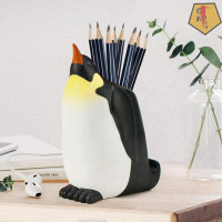 GN109 Pen Pencil Holder With Phone Stand,  Resin Pen Container Cell Phone Stand Carving Brush Scissor Holder Desk Organi
