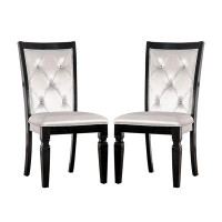 Wildon Home® Set Of 2 Dining Side Chair In Black And Silver Finish