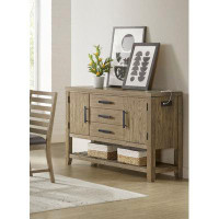 Besthom Saunders 54 In. Desert Brown TV Stand With 3 Drawers Fits TV's Up To 70 In. With USB Charging