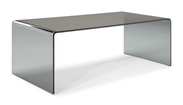 NEW CLEAR OR SMOKED WATERFALL GLASS COFFEE TABLE MODERN in Coffee Tables in Edmonton - Image 2