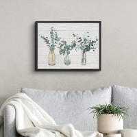 SIGNLEADER SIGNLEADER Framed Wall Art Print Plant Growing In Watered Vases Botanical Wilderness Illustrations Modern Art
