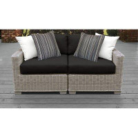 Beachcrest Home Baidy 70" Wide Wicker Loveseat with Cushions
