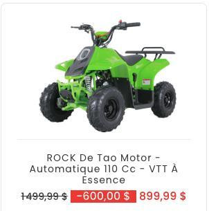 VTT pour jeunes, le Tao Motors ROCK 110CC !! Profitez de 600$ en moins de la vente de feu ! in Other in Laval / North Shore