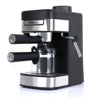 Sboly Sboly Coffee Maker Steam Espresso Machine with Milk Frother , New 1-4 Cup Expresso Black