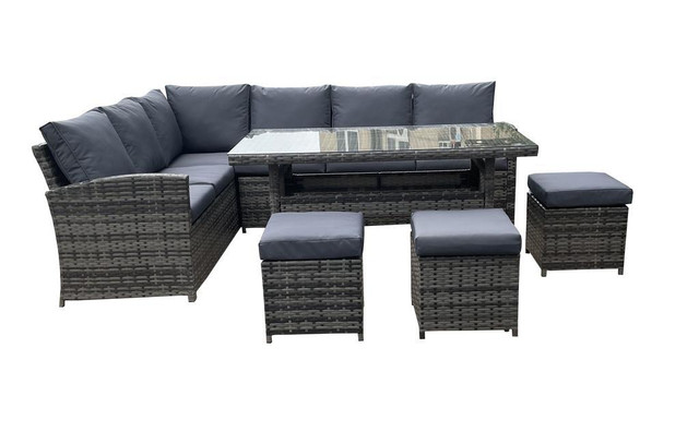 NEW OUTDOOR FURNITURE 7 PCS GRAY WICKER PATIO SET 111645 in Other in Alberta