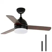 Ivy Bronx 48" Faella 3 - Blade LED Propeller Ceiling Fan with Remote Control and Light Kit Included