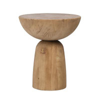 AllModern Saria Solid Wood Pedestal End Table