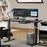 Millwood Pines Chavaughn Electric Height Adjustable Standing Desk With an Integrated Power Socket