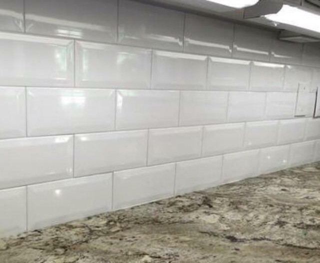 ***Instant CURBSIDE PICKUP*** Subway tile bevel 4x12  only $2.99 NEW ARRIVAL in stock beveled edge 3 COLORS IN STOCK!! in Floors & Walls in Windsor Region