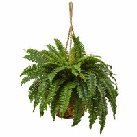 Charlton Home 22" Artificial Fern Plant in Basket