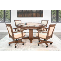 Laurel Foundry Modern Farmhouse Eric 53" 8 - Player Cream Poker Table with Chairs