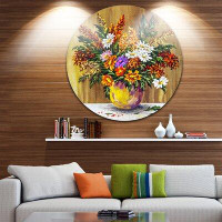 Made in Canada - Design Art 'Wild Flowers in a Pot' Painting Print on Metal