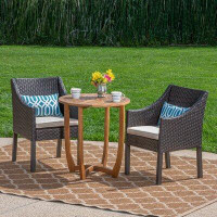 Winston Porter Amarelys Outdoor 3 Piece Bistro Set with Cushions