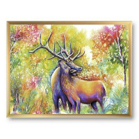 Made in Canada - East Urban Home 'Hugging Elk Love' - Picture Frame Print on Canvas