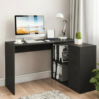 Latitude Run® Hoffree Computer Desk With Drawers & File Cabinet L Shaped Desk With Storage 43 Inch Office Desk With 2 Op