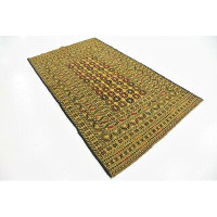 Isabelline One-of-a-Kind Warminster Hand-Knotted New Age Yellow 4' x 6'6" Wool Area Rug